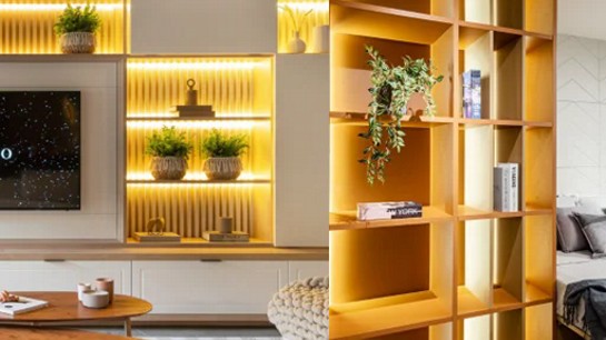 Iluminação embutida que se ajusta ao uso do ambiente.