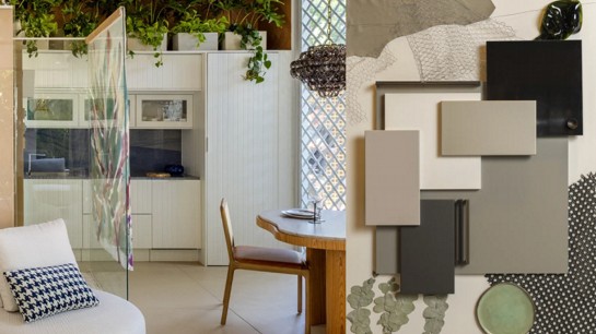 O branco como base para uma combinação de cores e texturas.